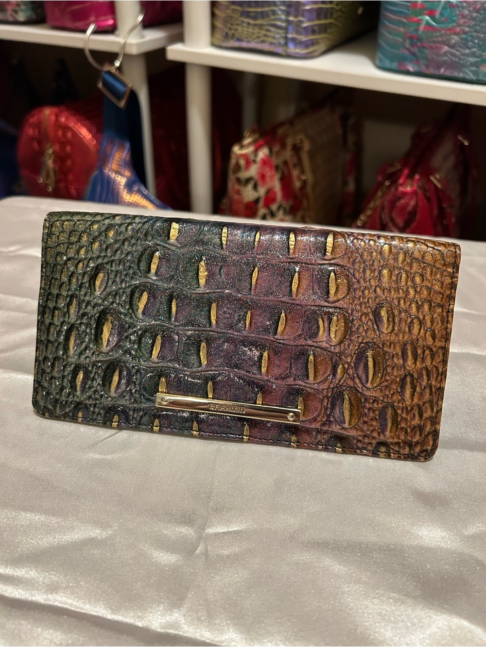 Brahmin “Mystical Ombre” Croc-Embossed Ady Wallet